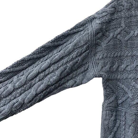 Polo Ralph Lauren Womens Blue Linen Blend Cable Knit Boatneck Sweater Size Large - Picture 3 of 6